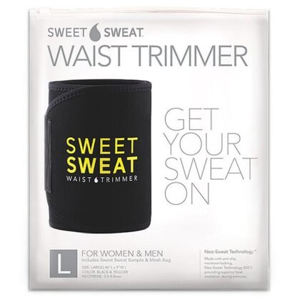 Sports Research, Sweet Sweat（スイートスウェット）ウエストトリマー、ラージ、ブラック＆イエロー、ベルト1本