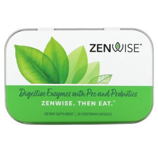 Zenwise Health, Digestive Enzymes with Pre And Probiotics, On the Go Tin, 60 Vegetarian Capsules
