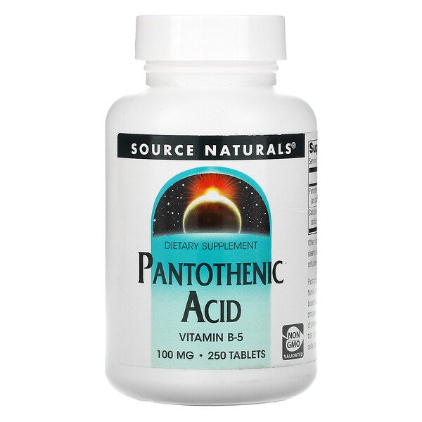 Source Naturals, パントテン酸、100mg、250粒