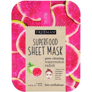 Freeman Beauty, スーパーフード・シートマスク、毛穴クレンジング・スイカ大根、1枚