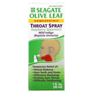 Seagate, オリーブリーフ のどスプレー、ラズベリースペアミント、1 fl oz (30 ml)