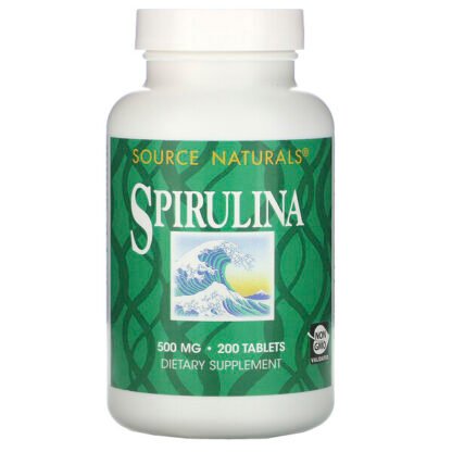 Source Naturals, スピルリナ、500mg、200粒