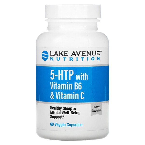 Lake Avenue Nutrition, ビタミンB6&ビタミンC配合5-HTP、ベジカプセル60粒