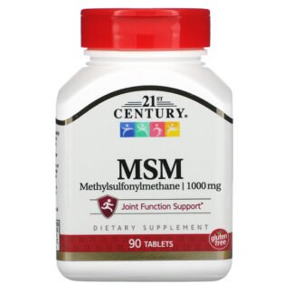 21st Century, MSM、メチルスルホニルメタン、1,000mg、90粒