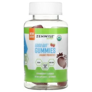 Zenwise Health, Good Gut Gummies, Organic Probiotics, Strawberry, 45 Gummies