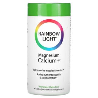 Rainbow Light, マグネシウム カルシウム+、 食品ベース処方、 90錠