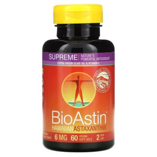 Nutrex Hawaii, BioAstin（バイオアスチン）Supreme（スプリーム）、6mg、ビーガンソフトジェル60粒