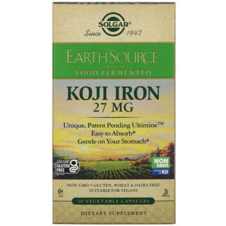 Solgar, EarthSource Food Fermented, Koji Iron, 27 mg, 30 Vegetable Capsules