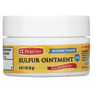De La Cruz, 硫黄軟膏、にきび薬、マキシマムストレングス、0.21 oz (6 g)