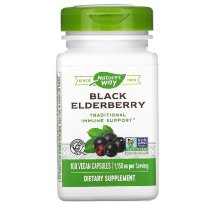 Nature's Way, ブラックエルダーベリー、1,150mg、ビーガンカプセル100粒