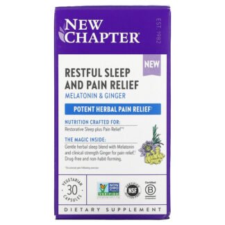 New Chapter, Restful Sleep and Pain Relief, 30 Vegetarian Capsules