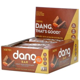 Dang, ケトバー、チョコレートシーソルト、12本入り、各40g（1.4oz）