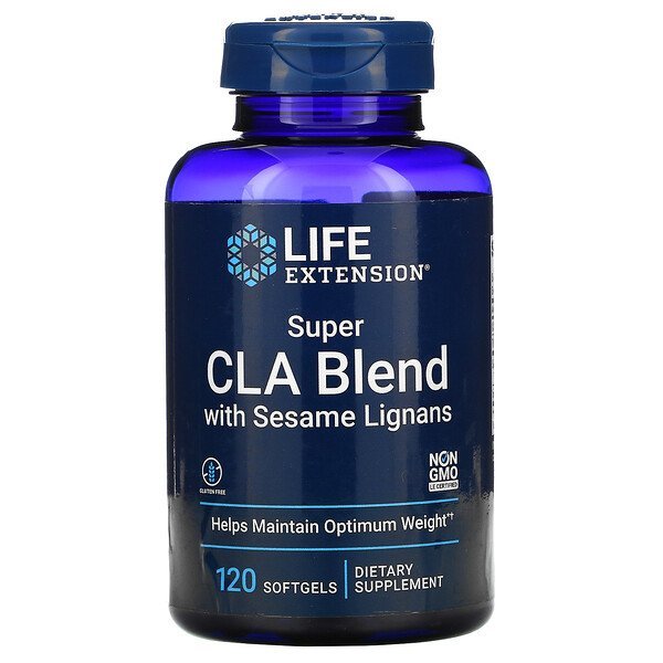 Life Extension, ゴマリグナン配合スーパー共役リノール酸ブレンド、ソフトジェル120粒