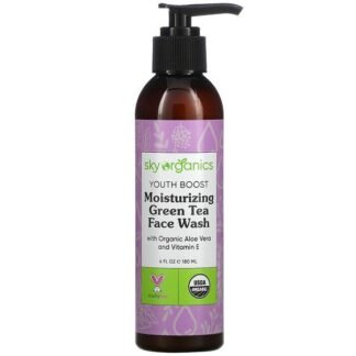 Sky Organics, Youth Boost, Moisturizing Green Tea Face Wash, 6 fl oz (180 ml)