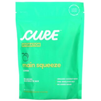 Cure Hydration, バランス調整電解質ミックス、メインスクイーズレモン、個包装14袋、各8.3g（0.29オンス）