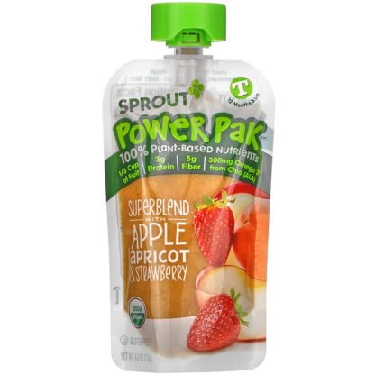 Sprout Organic, Organic Baby Food, Toddler, Superblend with Apple Apricot & Strawberry, 4 oz (113 g)