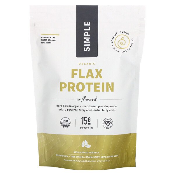 Sprout Living, シンプルフラックスプロテイン、プレーン、454g(1ポンド)