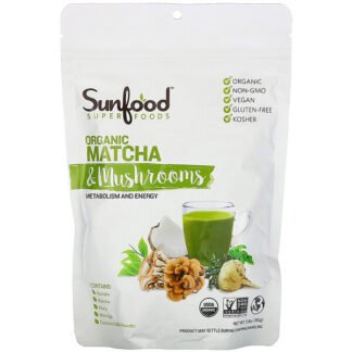 Sunfood, スーパーフード、オーガニック抹茶＆キノコ、165g（5.8オンス）