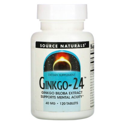 Source Naturals, Ginkgo-24（イチョウ-24）、40mg、120粒
