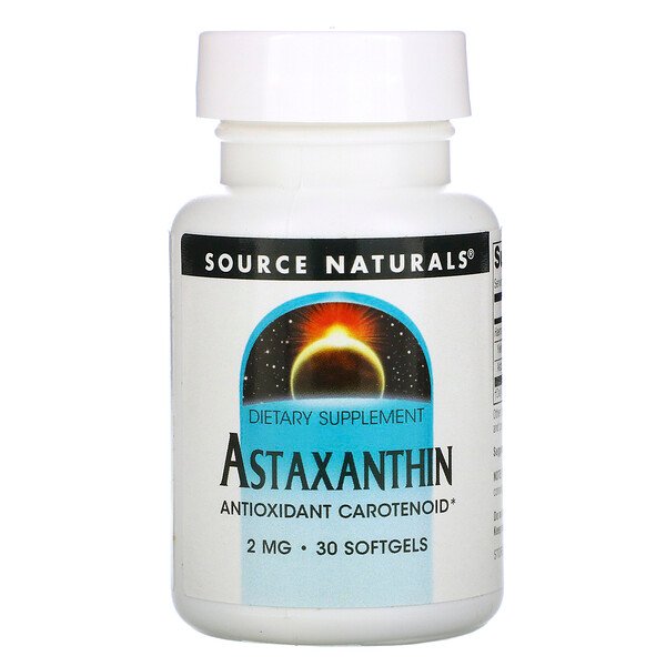 Source Naturals, アスタキサンチン、2mg、ソフトジェル30粒