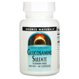 Source Naturals, Glucosamine Sulfate, Sodium Free, 500 mg, 60 Capsules