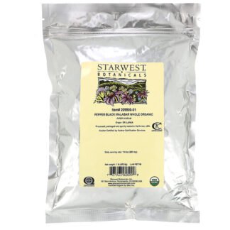 Starwest Botanicals, マラバルブラックペッパー（ホール）、オーガニック、453.6g（1ポンド）