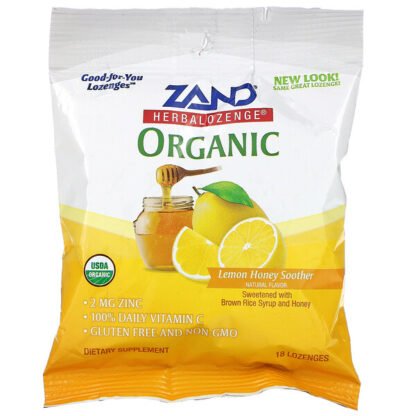 Zand, オーガニックHerbalozenge（ハーブトローチ）、レモンハチミツスーザー、トローチ18粒