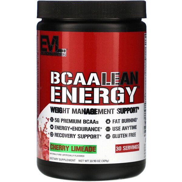 EVLution Nutrition, BCAA LEAN ENERGY(BCAAリーンエネルギー)、チェリーレモネード、309g(10.90オンス)