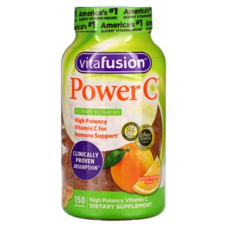 VitaFusion, Power C（パワーC）、高濃度ビタミンC、天然オレンジ味、グミ150粒