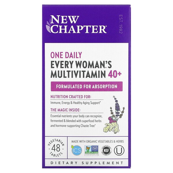 New Chapter, 40+Every Woman™(エブリウーマン)ワンデイリーマルチ、植物性タブレット48粒