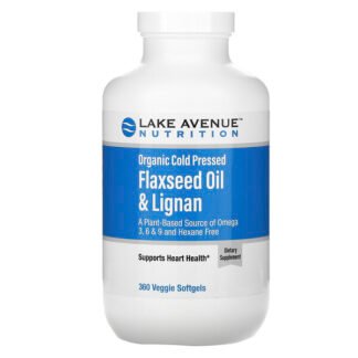 Lake Avenue Nutrition, オーガニックコールドプレス亜麻仁オイル＆リグナン、ヘキサン不使用、ベジソフトジェル360粒