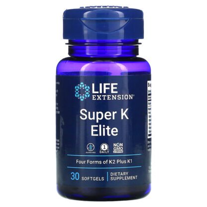Life Extension, スーパーKエリート、ソフトジェル30粒