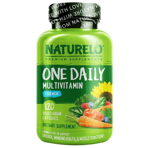NATURELO, 男性用ワンデイリーマルチビタミン、ベジカプセル120粒