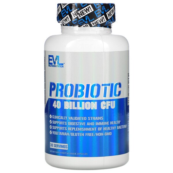 EVLution Nutrition, Probiotic, 40 Billion CFU, 60 Veggie Capsules