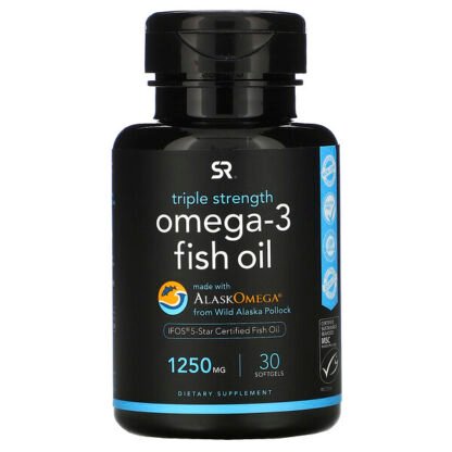 Sports Research, オメガ3フィッシュオイル、成分3倍、1,250mg、ソフトジェル30粒