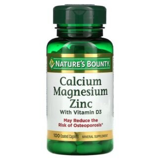 Nature's Bounty, ビタミンD3配合カルシウムマグネシウム亜鉛、コーティングカプレット100粒