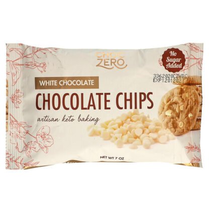 ChocZero, ホワイトチョコレートベーキングチップ、砂糖無添加、7オンス
