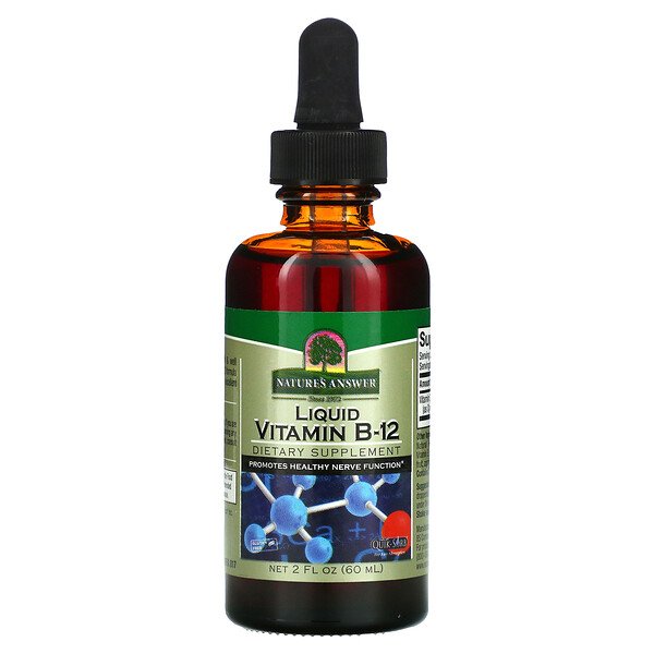 Nature's Answer, 液体 ビタミンB-12、 自然なフレーバー、 2液量オンス (60 ml)