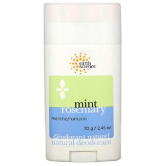Earth Science, ナチュラル デオドラント、ミント ローズマリー、2.45 oz (70 g)