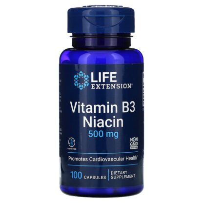 Life Extension, ビタミンB3ナイアシン、500 mg、100カプセル