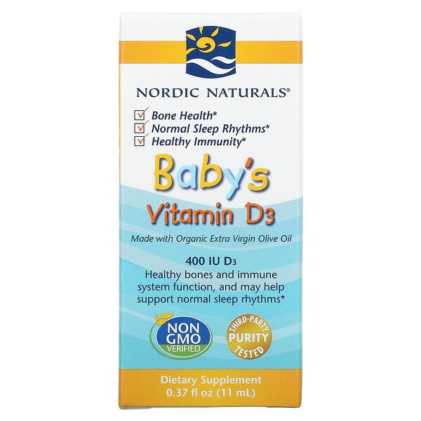 Nordic Naturals, ベビーズビタミンD3、400 IU、11ml(0.37液量オンス)