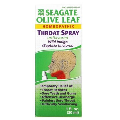Seagate, オリーブリーフ 喉スプレー、無香料、1 液量オンス (30 ml)