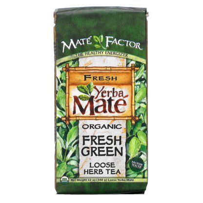Mate Factor, オーガニックイェルバマテ茶、 フレッシュグリーン、 ハーブティーリーフ、 12 オンス (340 g)