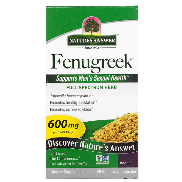 Nature's Answer, Fenugreek, 600 mg, 90 Vegetarian Capsules