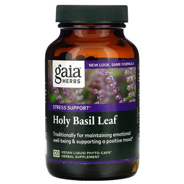 Gaia Herbs, ホーリーバジル葉、ヴィーガン液状Phyto-Caps(フィトキャップ)120粒