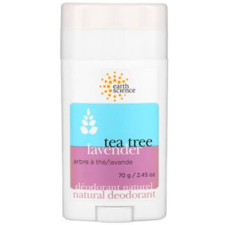 Earth Science, ナチュラルデオドラント、ティーツリー、ラベンダー、2.45 oz (70 g)