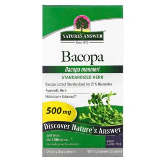 Nature's Answer, バコパ、500mg、ベジカプセル90粒