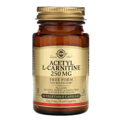 Solgar, アセチル-L-カルニチン、 250 mg、ベジキャップ30 錠