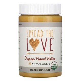 Spread The Love, オーガニックピーナッツバター、ネイキッドクランチ、454g（16オンス）