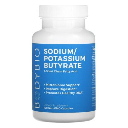 BodyBio, Sodium/ Potassium Butyrate, 100 Non-GMO Capsules